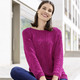 Basics - Pullover mit Zopfstrukturen und Ajourmustermix, in Größe 036 bis 052, in Farbe MAGENTA – Farbe MAGENTA – Ansicht 2