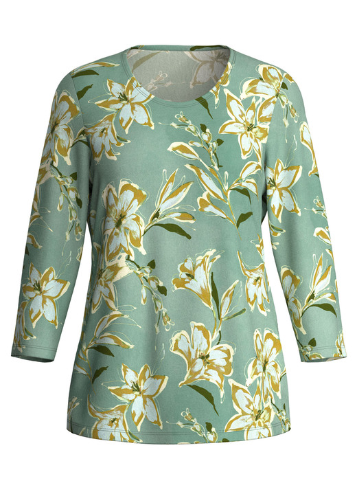 Klaus Modelle - Pullover in Feinstrick, in Größe 036 bis 052, in Farbe GRÜN-KHAKI-MULTICOLOR Ansicht 2