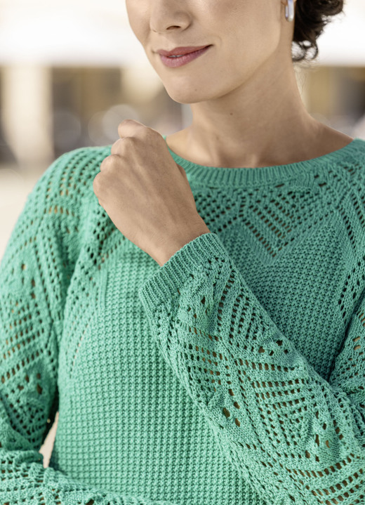 Basics - Pullover in Strickmix, in Größe 036 bis 052, in Farbe JADEGRÜN Ansicht 2