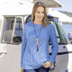 Basics - Pullover mit streckendem Wellendessin, in Größe L(44/46) bis XXL(52/54), in Farbe AZURBLAU – Farbe AZURBLAU – Ansicht 1