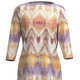 Tuniken - Strick-Tunika in bedrucktem Feinstrick, in Größe 036 bis 052, in Farbe ECRU-ORANGE-MULTICOLOR – Farbe ECRU-ORANGE-MULTICOLOR – Ansicht 2
