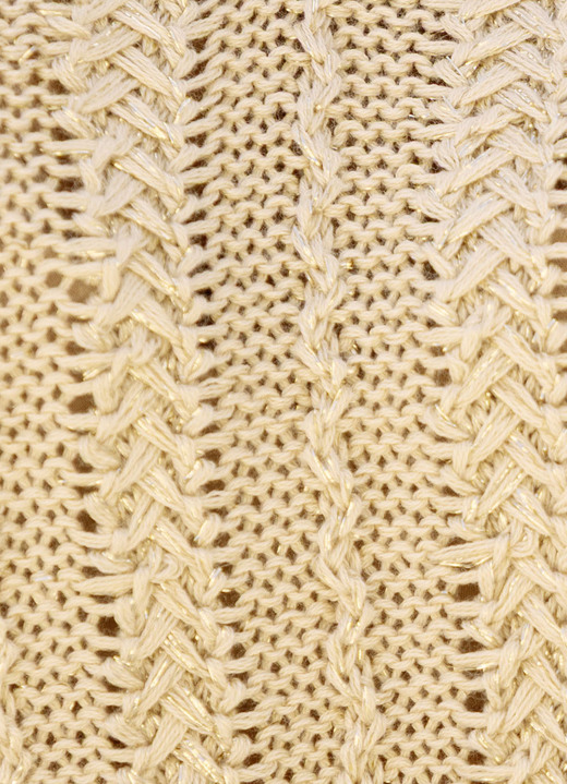 Basics - Pullover mit edlen Glitzerakzenten, in Größe L(44/46) bis XXL(52/54), in Farbe BEIGE Ansicht 3