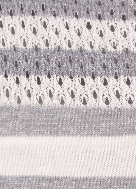 Pullover - Pullover mit dezentem Glitzereffekt, in Größe L(44/46) bis XS(32/34), in Farbe WEISS-SILBERFARBEN Ansicht 2