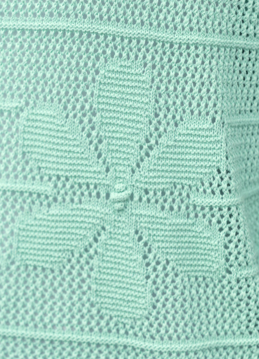 Basics - Pullover in transparenter Optik mit Blütenmotiven, in Größe L(44/46) bis XL(48/50), in Farbe MINT Ansicht 2