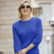 Basics - Pullover mit Ajourakzenten, in Größe 036 bis 052, in Farbe ROYALBLAU