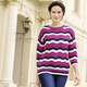 Pullover - Pullover mit Wellen-Ringeldessin, in Größe 038 bis 054, in Farbe MAGENTA-MARINE-WEISS – Farbe MAGENTA-MARINE-WEISS – Ansicht 1