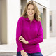 Basics - Pullover mit streckenden Strukturstreifen, in Größe 038 bis 054, in Farbe HELLBLAU – Farbe FUCHSIA – Ansicht 2