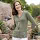 Basics - Pullover mit Melange-Effekt durch edles Glanzgarn, in Größe 036 bis 052, in Farbe OLIV MELIERT – Farbe OLIV MELIERT – Ansicht 1