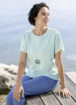 Pullover mit feinem Blockringeldessin