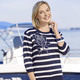 Pullover - Pullover mit Rosenmotiv, in Größe L(44/46) bis XXL(52/54), in Farbe MARINE-ECRU – Farbe MARINE-ECRU – Ansicht 1