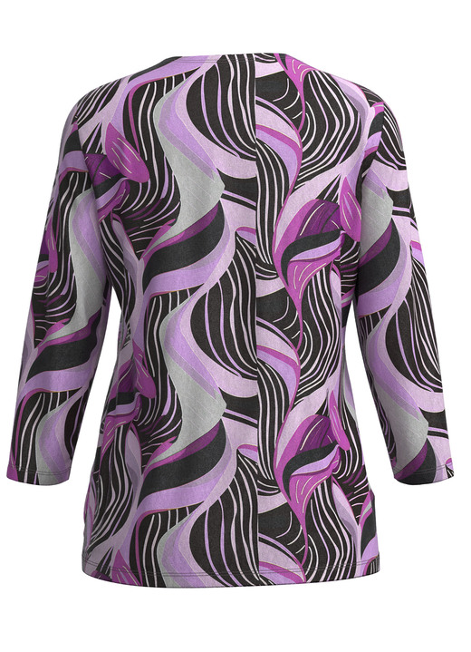 Klaus Modelle - Pullover in Feinstrick, in Größe 038 bis 054, in Farbe LILA-SCHWARZ-MULTICOLOR Ansicht 3