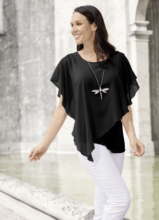 Unifarbene Poncho-Tunika