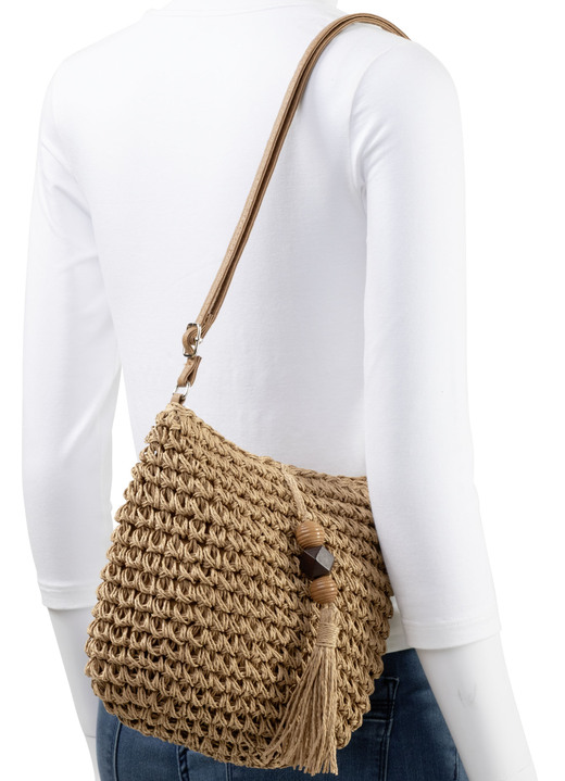 Taschen - Sommerliche Tasche, Damen, mit verstellbarem Umhängeriemen, in Farbe NATURBRAUN Ansicht 3
