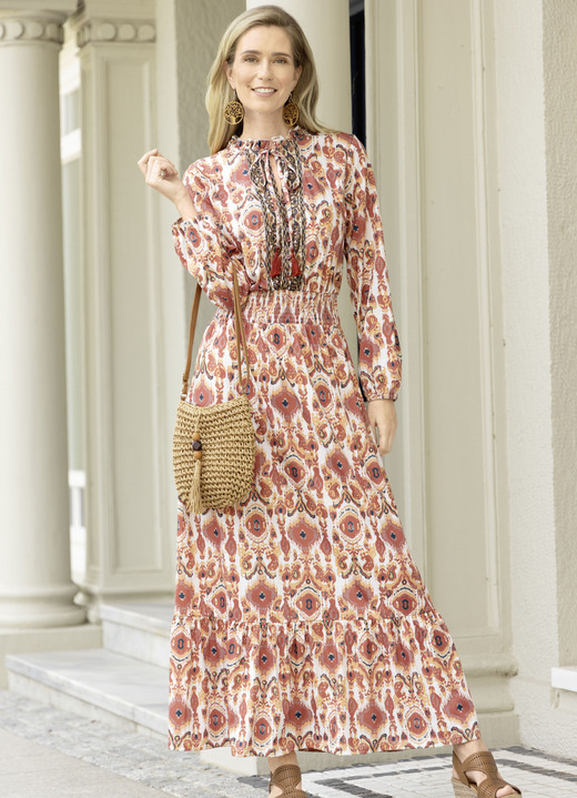 Kleider - Kleid in Schlupfform, in Größe 036 bis 052, in Farbe SAND-BRAUN-ECRU-BUNT Ansicht 1