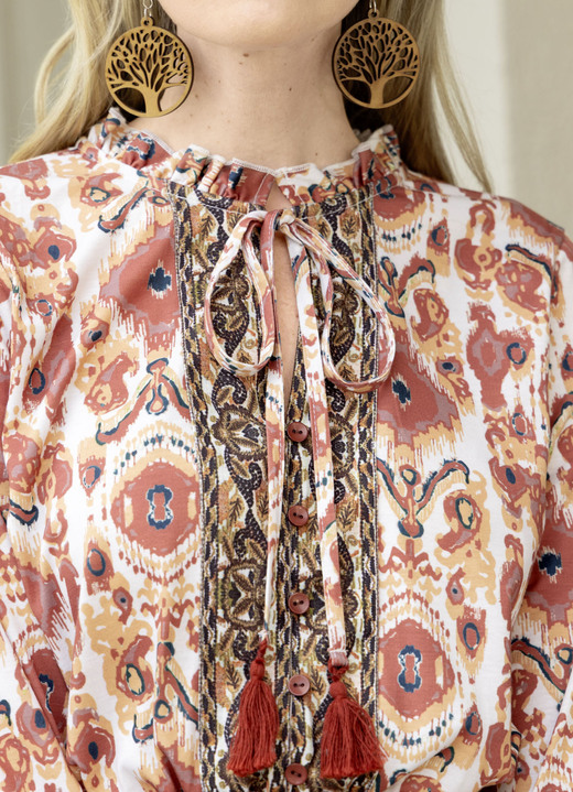 Kleider - Kleid in Schlupfform, in Größe 036 bis 052, in Farbe SAND-BRAUN-ECRU-BUNT Ansicht 3