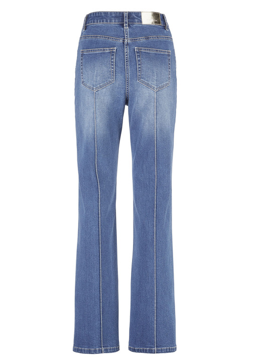 Hosen mit Knopf- und Reißverschluss - Jeans mit abgesteppten Biesen, in Größe 018 bis 052, in Farbe JEANSBLAU Ansicht 2
