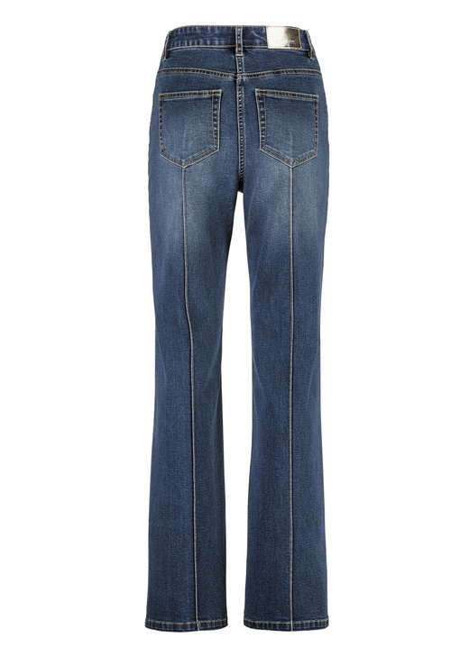 Hosen mit Knopf- und Reißverschluss - Jeans mit abgesteppten Biesen, in Größe 018 bis 052, in Farbe JEANSBLAU Ansicht 5