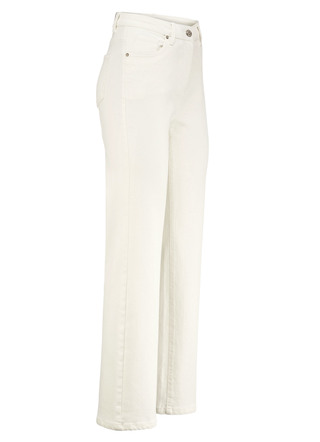 Hosen mit Knopf- und Reißverschluss - Jeans mit weitem Beinverlauf, in Größe 017 bis 052, in Farbe ECRU – Farbe ECRU – Ansicht 