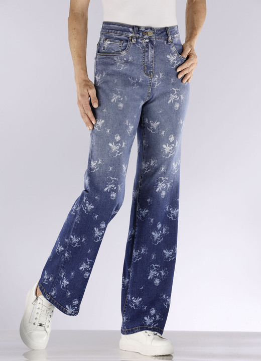 Hosen mit Knopf- und Reißverschluss - Jeans mit tollem Farbverlauf, in Größe 017 bis 050, in Farbe JEANSBLAU Ansicht 3