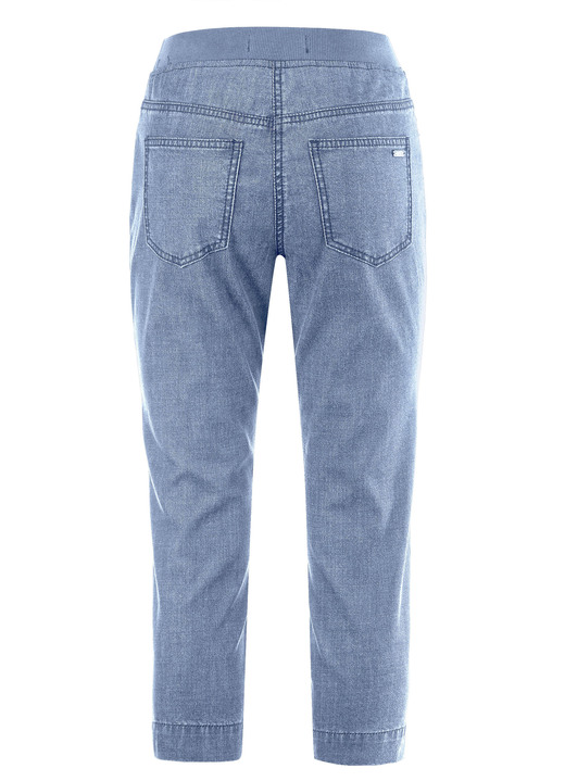 Hosen in Schlupfform - Caprijeans mit Strasssteinchenzier, in Größe 018 bis 052, in Farbe SCHWARZ Ansicht 8