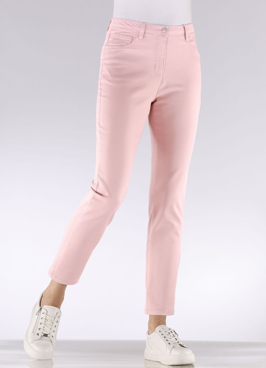 Hosen mit Knopf- und Reißverschluss - Edeljeans mit Stickerei in 7/8-Länge, in Größe 017 bis 052, in Farbe ROSA Ansicht 3