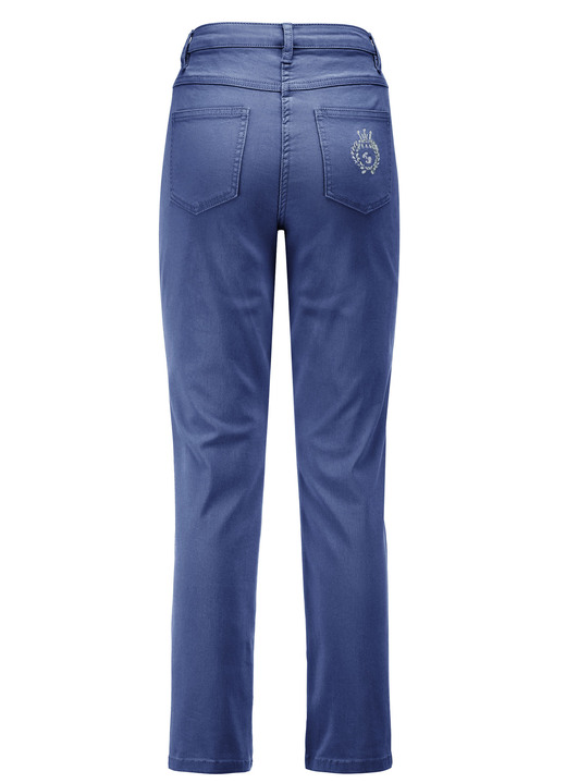 Hosen mit Knopf- und Reißverschluss - Edeljeans mit Stickerei in 7/8-Länge, in Größe 017 bis 052, in Farbe JEANSBLAU Ansicht 2