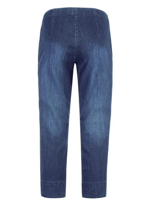 Hosen in Schlupfform - Capri-Jeans mit streckenden Biesen, in Größe 018 bis 052, in Farbe DUNKELBLAU Ansicht 6