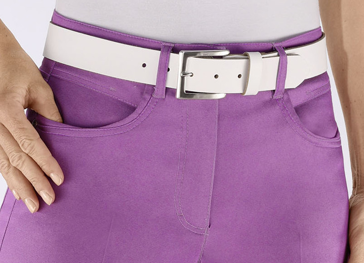 Gürtel - Trendiger Damen-Gürtel aus Leder, 3,5 cm breit, in Größe 100 bis 120, in Farbe TAUPE Ansicht 7