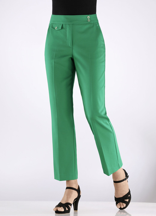 Hosen mit Knopf- und Reißverschluss - Knöchellange Hose, in Größe 017 bis 050, in Farbe GRÜN Ansicht 3