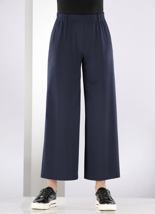 Hosen in Schlupfform - Hose in aktueller Palazzo-Form, in Größe 018 bis 054, in Farbe MARINE Ansicht 3