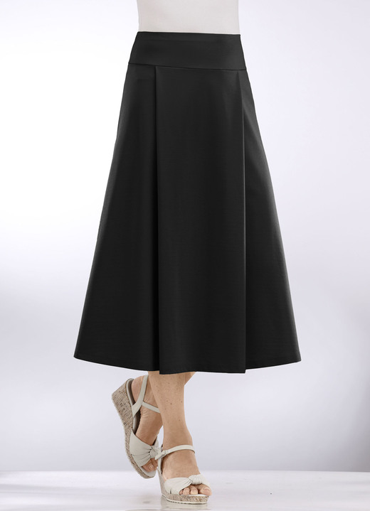 Uni - Rock mit gelegten Falten, in Größe 018 bis 054, in Farbe MARINE Ansicht 7