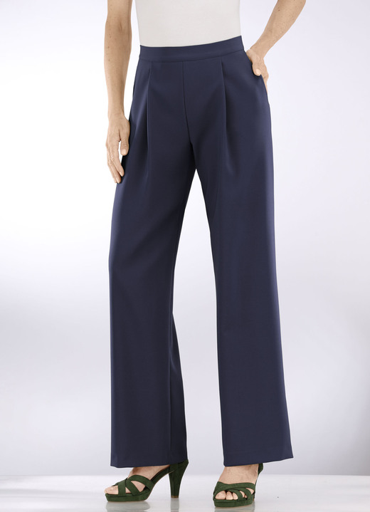 Hosen in Schlupfform - Hose mit Bundfalten in modischer Weite, in Größe 018 bis 052, in Farbe MARINE Ansicht 3