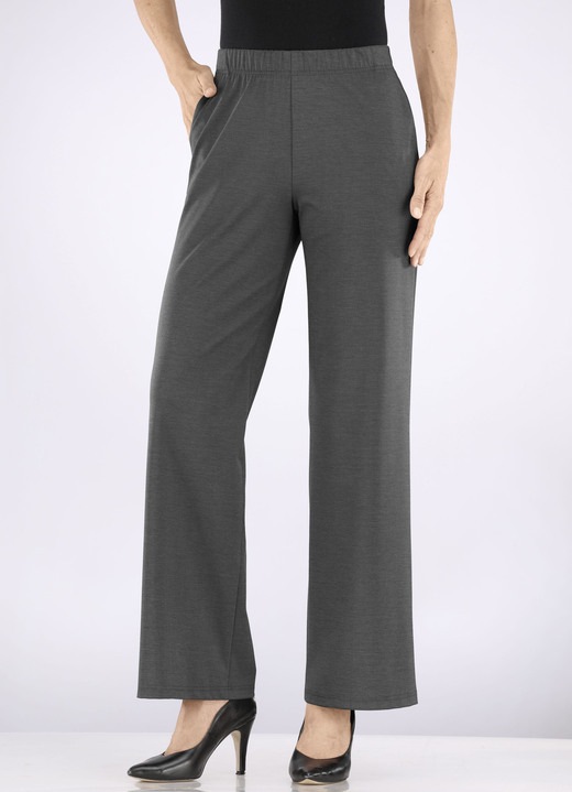 Hosen in Schlupfform - Hose in  modischer Weite , in Größe 018 bis 052, in Farbe MARINE MELIERT Ansicht 9