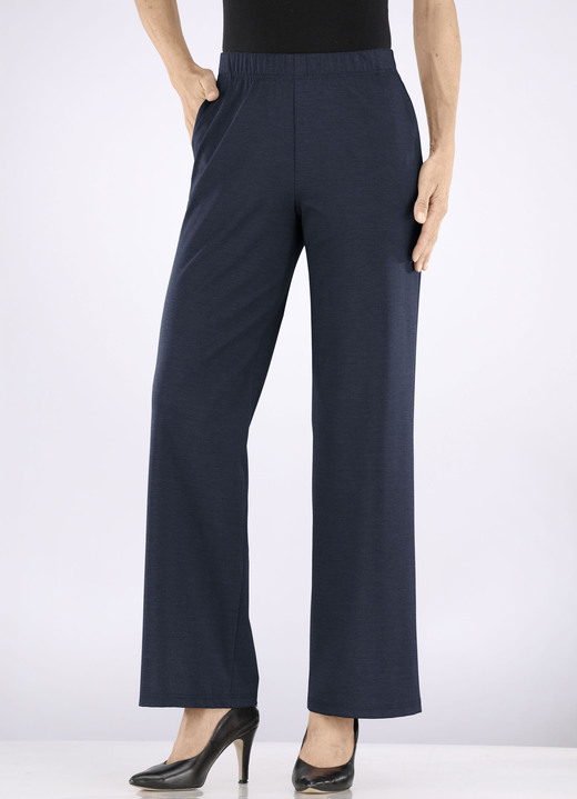 Hosen in Schlupfform - Hose in  modischer Weite , in Größe 018 bis 052, in Farbe MARINE MELIERT Ansicht 3