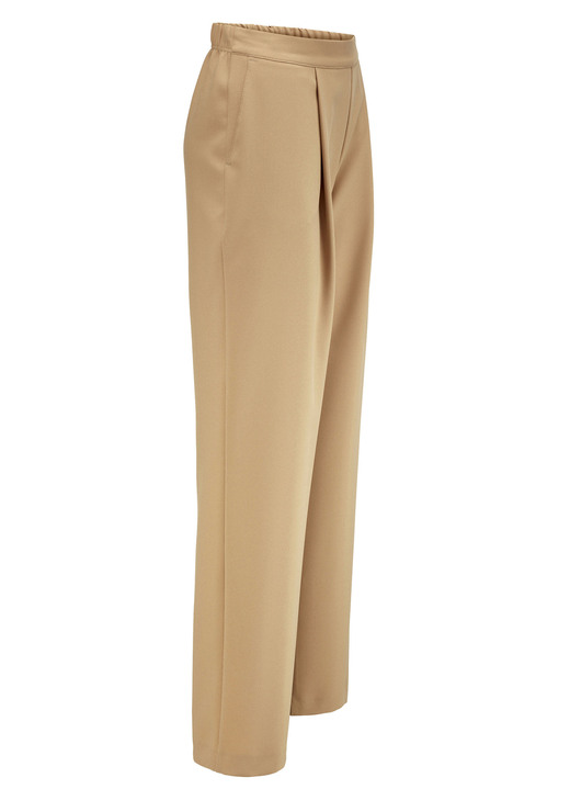 Klaus Modelle - Hose mit Bundfalten in modischer Weite, in Größe 018 bis 052, in Farbe KARAMELL Ansicht 1
