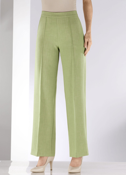 Hosen in Schlupfform - Hose in modischer Weite , in Größe 018 bis 052, in Farbe GRÜN MELANGE Ansicht 3