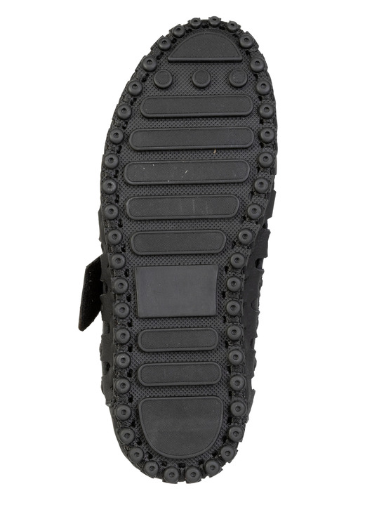 Slipper & Schnürschuhe - Sommerliche Herren-Slipper, mit herausnehmbarem Fußbett, in Größe 040 bis 046, in Farbe SCHWARZ Ansicht 3