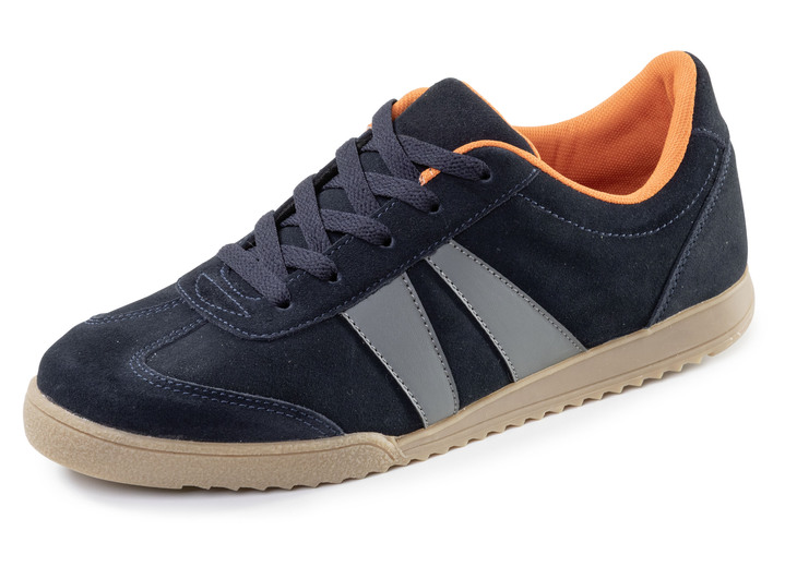 Slipper & Schnürschuhe - Sportliche Herren-Sneaker, mit herausnehmbarem Fußbett, in Größe 040 bis 045, in Farbe MARINE-GRAU Ansicht 1