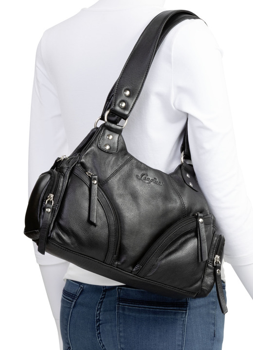 Taschen - Laurina, Tasche, Damen, aus Leder, in Farbe SCHWARZ Ansicht 3