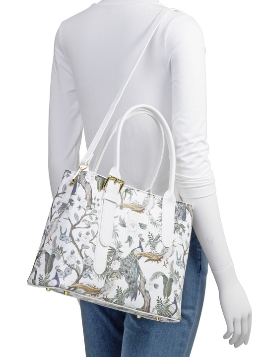 Taschen - TIZIA, Tasche, Damen, mit abnehmbarem, verstellbarem Umhängeriemen, in Farbe WEISS-JADEGRÜN Ansicht 3