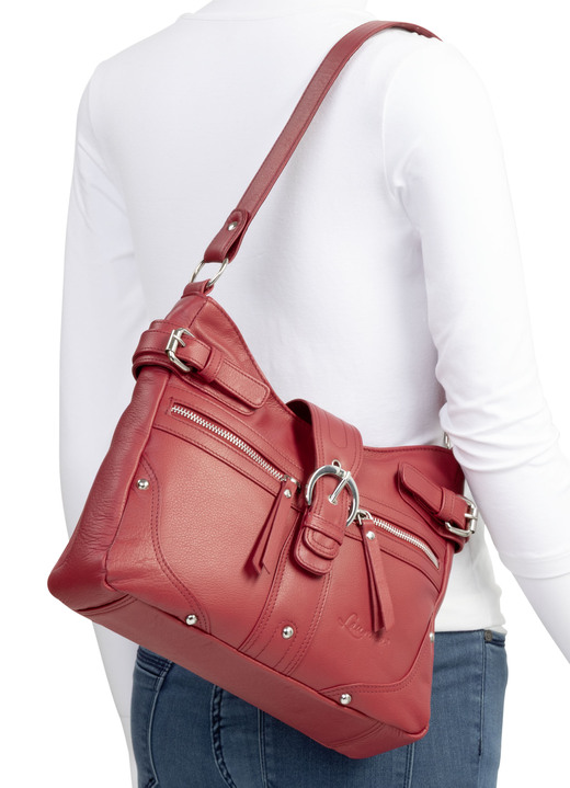 Taschen - Laurina, Tasche, Damen, aus Leder, in Farbe RUBINROT Ansicht 3