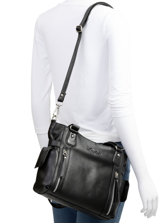 Taschen - Laurina, Tasche, Damen, mit abnehmbarem, verstellbarem Umhängeriemen, in Farbe SCHWARZ Ansicht 3