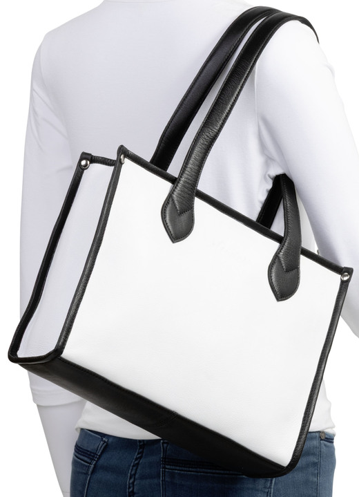 Taschen - Laurina, Tasche, Damen, aus Leder, in Farbe SCHWARZ-BORDEAUX Ansicht 6