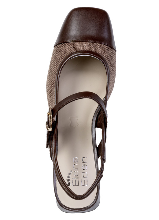 Damenmode - ELENA EDEN, schicke Damen-Slingpumps, Weite G, mit Klettverschluss, in Größe 3 1/2 bis 7 1/2, in Farbe CREME Ansicht 5