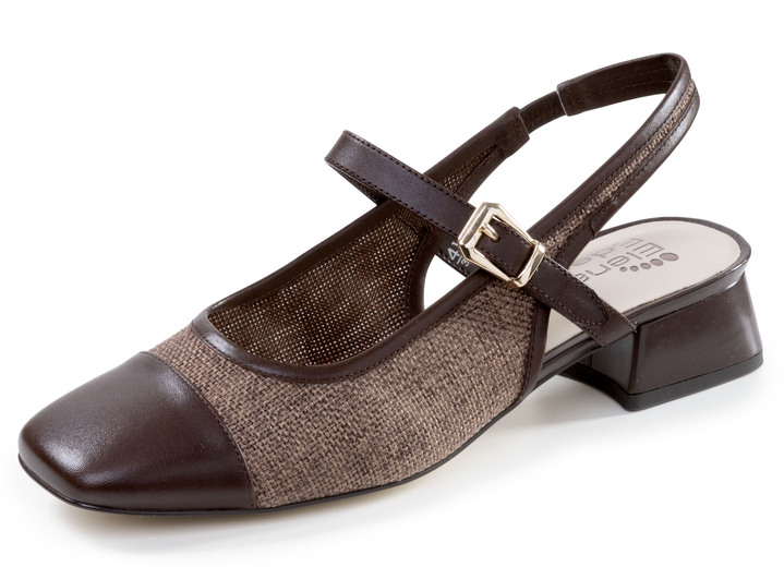 Damenmode - ELENA EDEN, schicke Damen-Slingpumps, Weite G, mit Klettverschluss, in Größe 3 1/2 bis 7 1/2, in Farbe CREME Ansicht 4