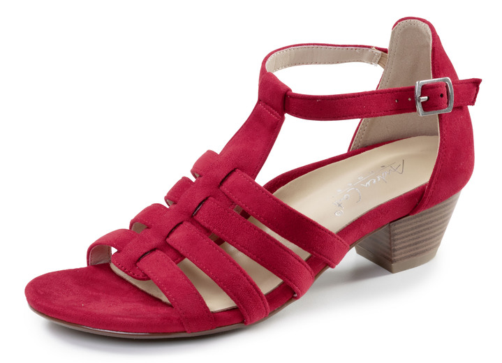 Sandaletten & Pantoletten - Andrea Conti, modische Damen-Sandaletten, Weite G, mit Gummizug, in Größe 036 bis 042, in Farbe ROT Ansicht 1