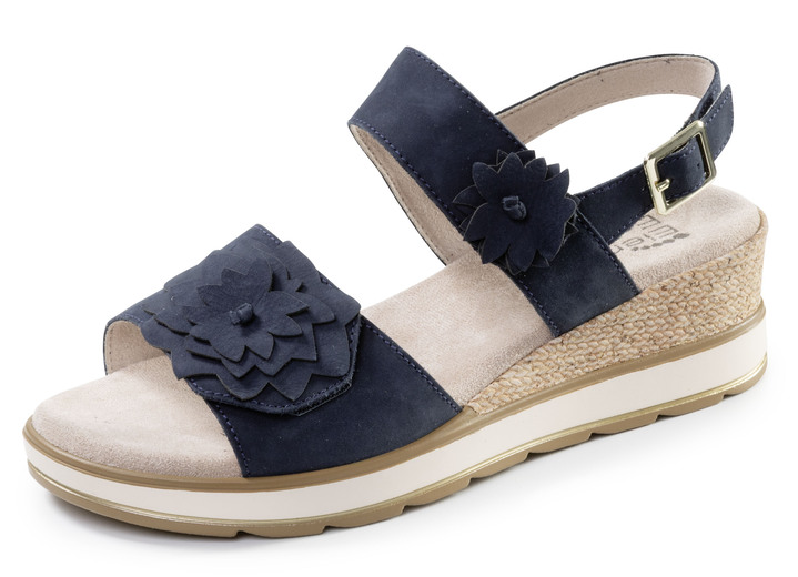 Damenmode - ELENA EDEN, leichte Damen-Sandaletten, Weite G, mit Klettverschluss, in Größe 036 bis 042, in Farbe MARINE Ansicht 1