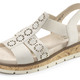 Damenmode - ELENA EDEN, sommerliche Damen-Sandalen, Weite G, mit herausnehmbarem Fußbett, in Größe 036 bis 042, in Farbe JEANS – Farbe KIESEL – Ansicht 1
