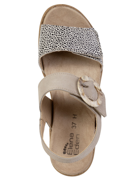 Damenmode - ELENA EDEN, modische Damen-Sandalen, Weite H, mit herausnehmbarem Fußbett, in Größe 036 bis 042, in Farbe SAND-BEIGE Ansicht 2