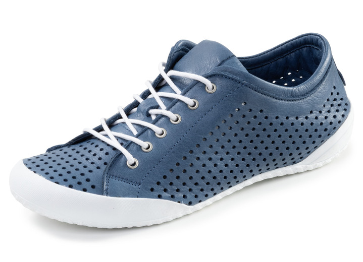 Slipper & Schnürschuhe - Andrea Conti, sommerliche Damen-Schnürschuhe, mit herausnehmbarem Fußbett, in Größe 036 bis 042, in Farbe BLAU Ansicht 1